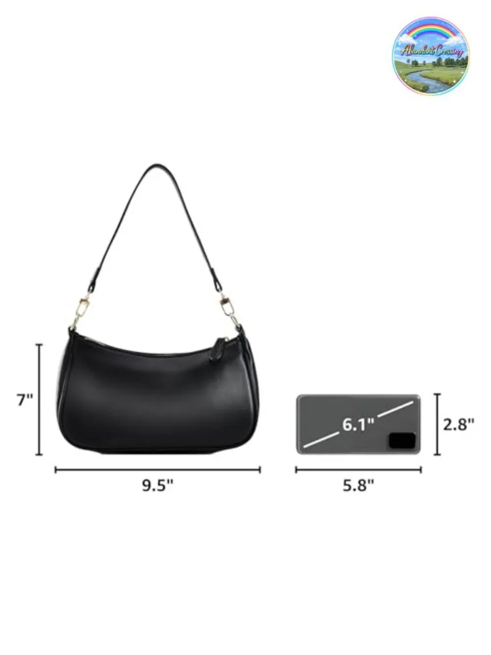 Vegan Leather Crescent Hobo Crossbody Purse Shoulder Bag